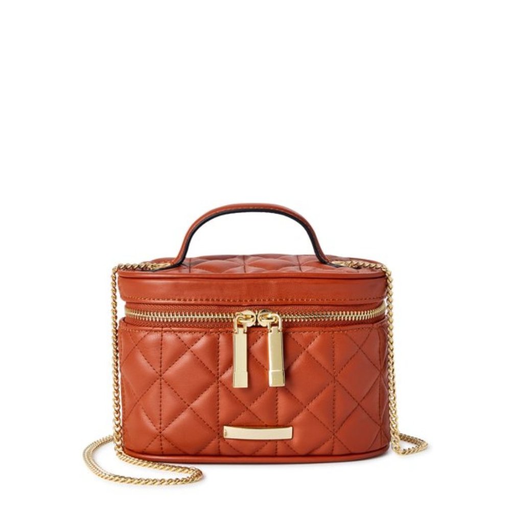 No Boundaries Women's Contemporary Vanity Crossbody Bag, Cognac